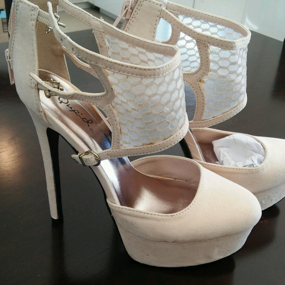 Blush platform heels